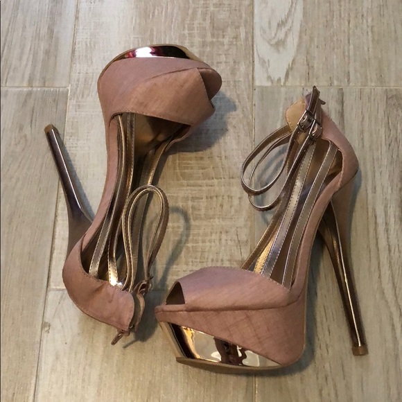 Scene Shoes - Rose Gold Blush High Heels